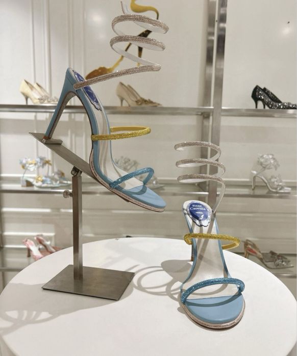 Sandale Rene caovilla piele naturala pe stoc