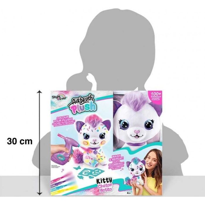 Плюшена играчка коте за оцветяване Canal Toys Airbrush plush