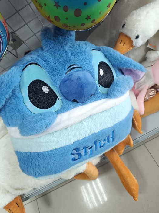 Плюшена играчка Стич 30 Х 30 Х 30см, с одеяло 180 х 100 см, Стич