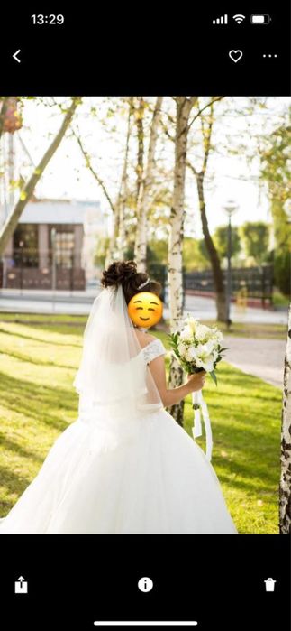 Свадебное белое пышное платье!