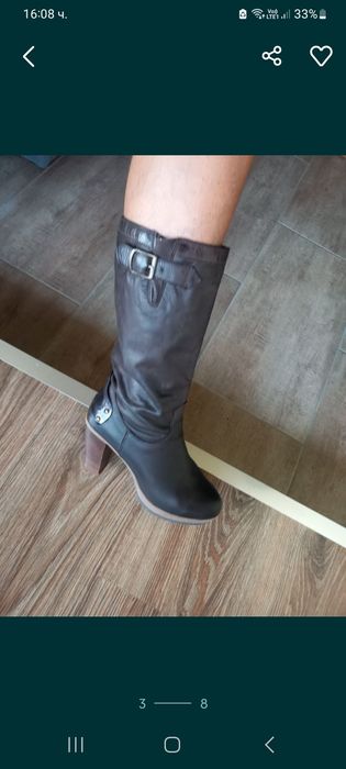 Дамски Боти  U.S Polo от естествен велур/кожа