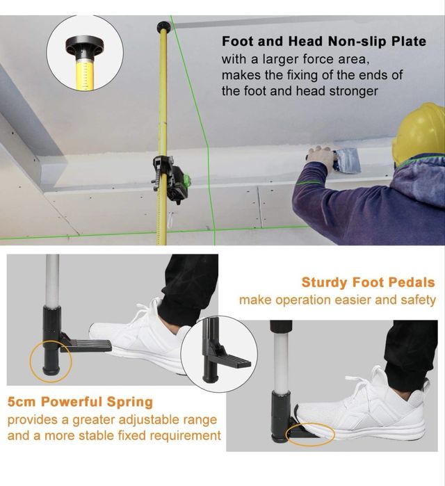 Телескопичен статив 370см Huepar LP36 за лазерен нивелир
