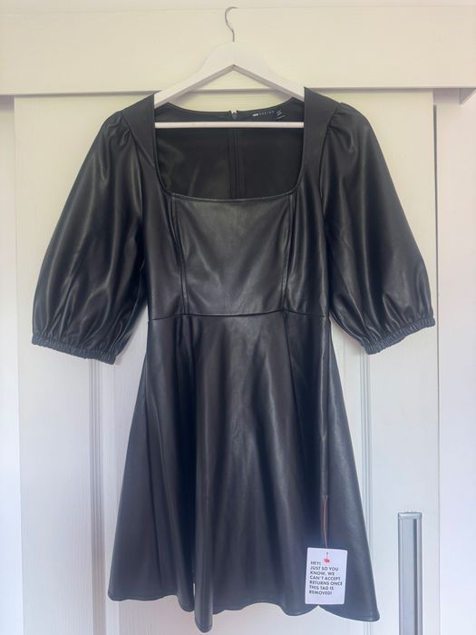 Кожена черна  рокля Asos