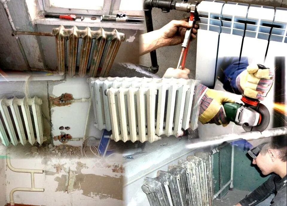 Отопления установка батарей кател