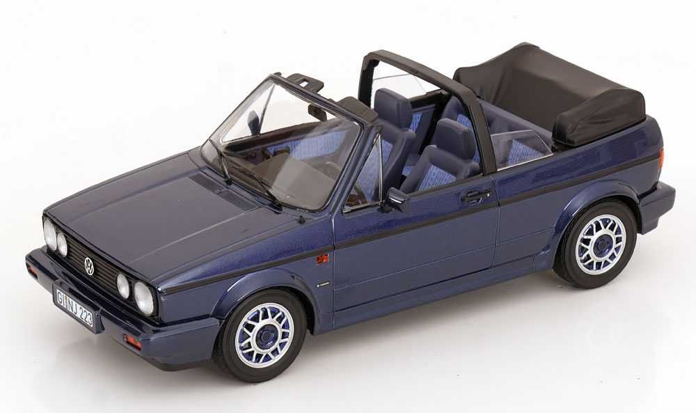 Machete auto Golf Cabriolet 1:18 Norev albastru metalizat