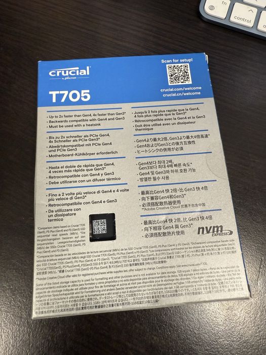 Ssd crucial t705 2tb pcie nvme m2 14500mbs nou sigilat