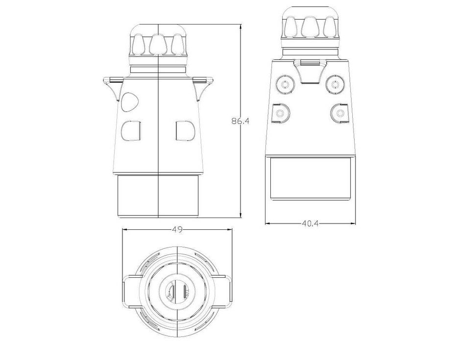 Метална Букса за ремарке 7 пина, към ремаркето, E1264