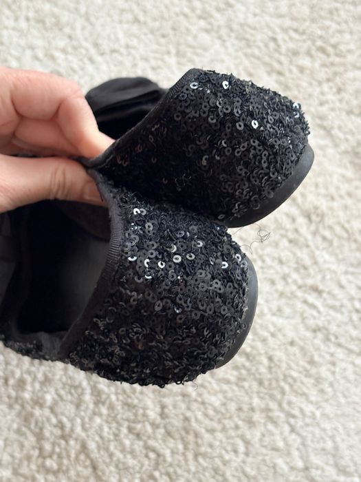 Balerini eleganti cu paiete, Zara, negri, nr 37