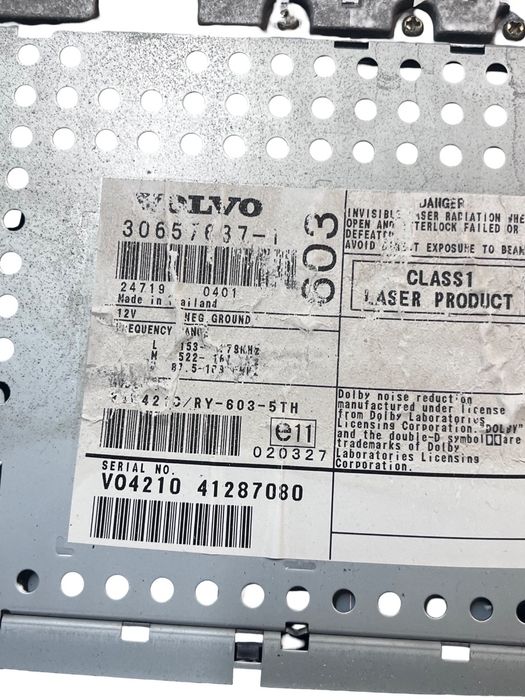 Radio Cd Volvo S60 I 384 2000 - 2010 30657638