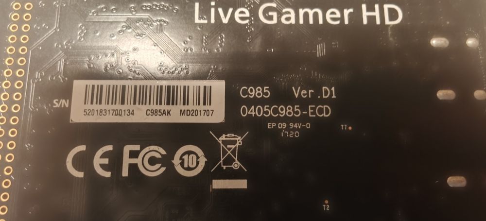 Placa de captura Avermedia Live Gamer HD C 985 Ver. D1
