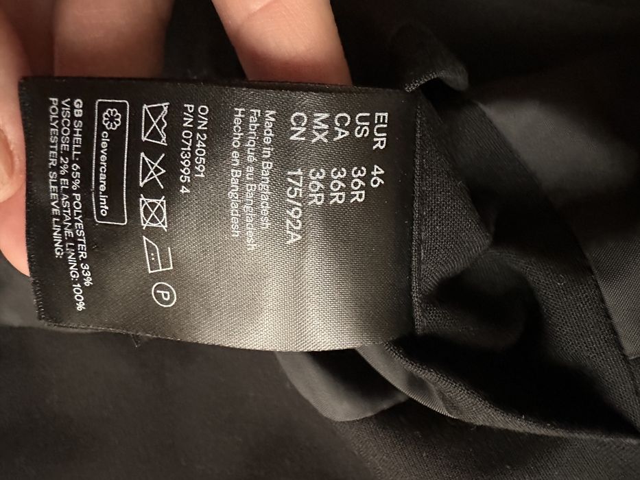 Sacou H& M vascoza negru S