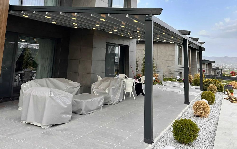 Motorli pergola tizimi. Автоматические тентовые перголы. (Турция)