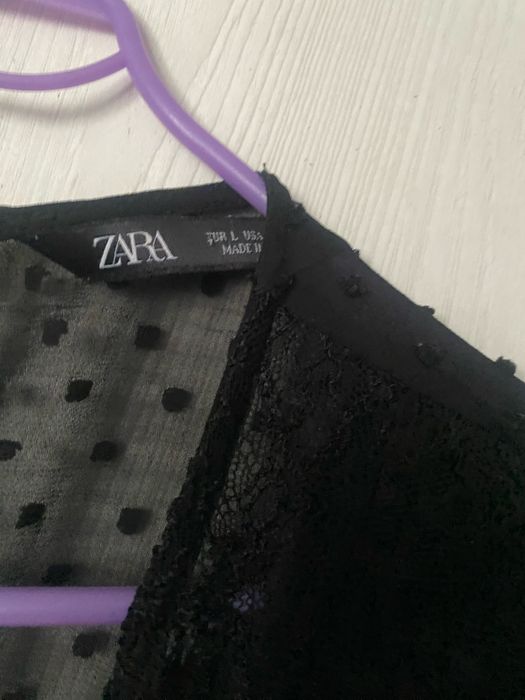 Черен гащеризон с дантела и точки ZARA Промо
