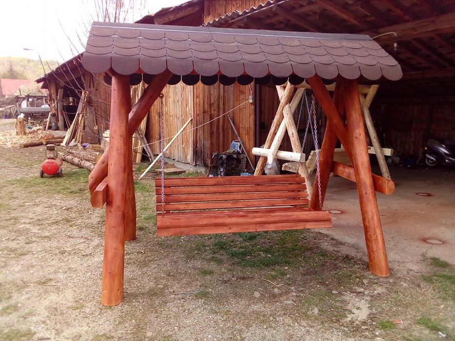 Leagan din lemn masiv balansoar rustic