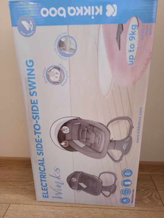 Kikkaboo Бебешка електрическа люлка Winks Grey