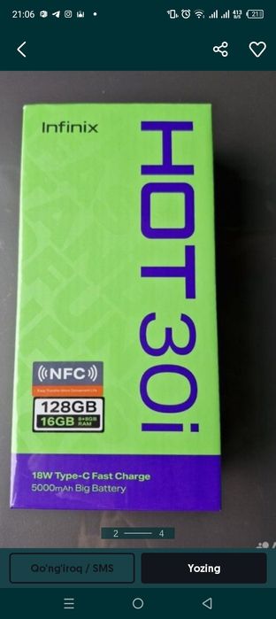 infinix hot 30i ideal 16/128 xotira