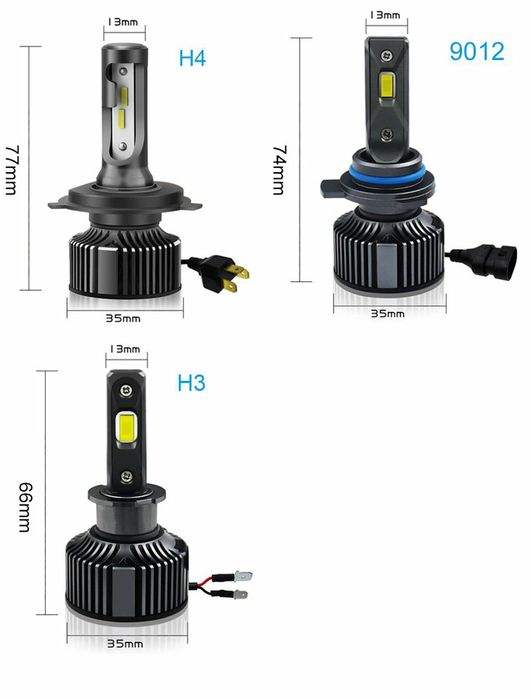 Kit Becuri Led 120w/24000Lm  (H1,H4,H7,H8,H9,H11,H15,H16)