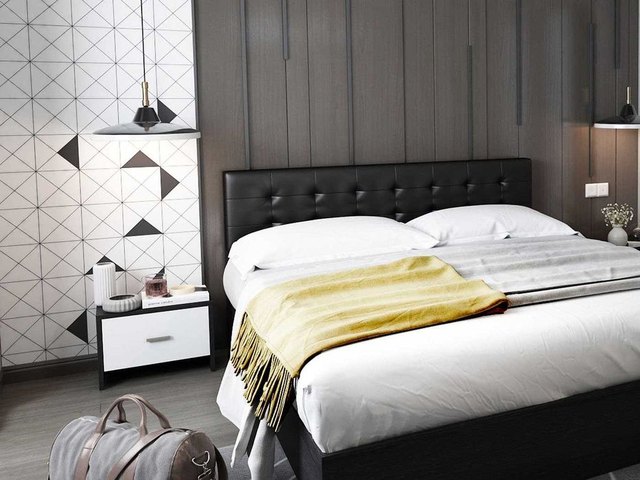 Set Dormitor Mario 3U 6 piese tapitat wenge