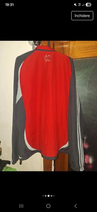 geaca trening adidas L  fotbal buzunare cu fermoare