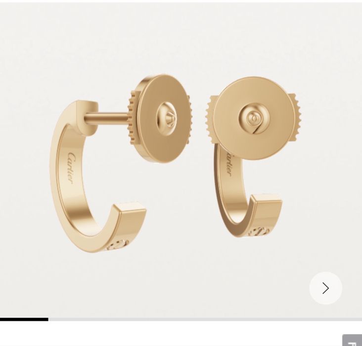 Золотые пусеты Cartier, маленькая модель