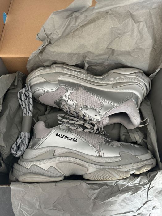 Balenciaga Triple S Sneaker Silver Metalic