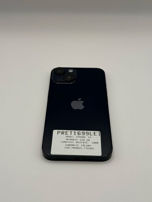 MAGAZIN VINDEM IPHONE |  iphone 14 | Black| 128 GB| GARANTIE 24 luni