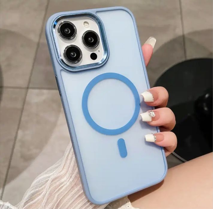 Iphone 14/15/16/PRO/MAX/PLUS Husa Magsafe Border TPU Spate PC Matte