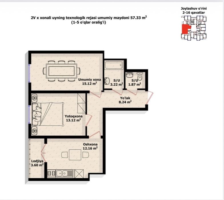 Termiz city 2 xona uy