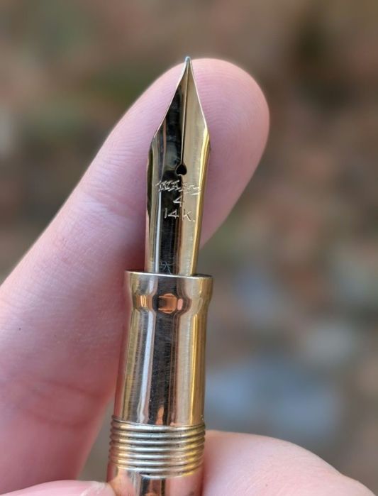 Vechi stilou Wahl, model design grecesc, cu penita de aur de 14K , anii 1922 1924, USA, rar