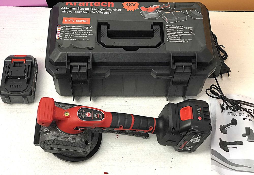 Vibrator placi ceramice/gresie/tigla, acumulator 48V, 35kg