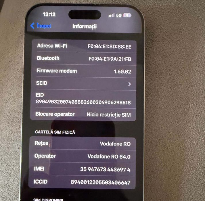 Iphone 16 Pro Max 256 TITANIUM