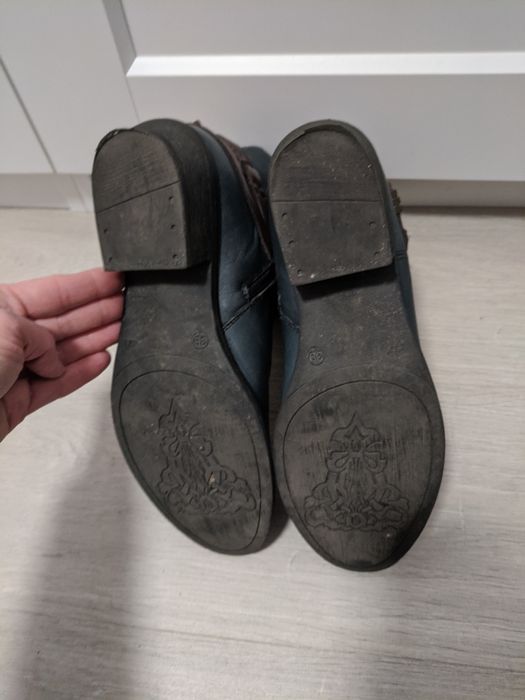 Botine/ciocate piele, culoare  verde Torry măr 39