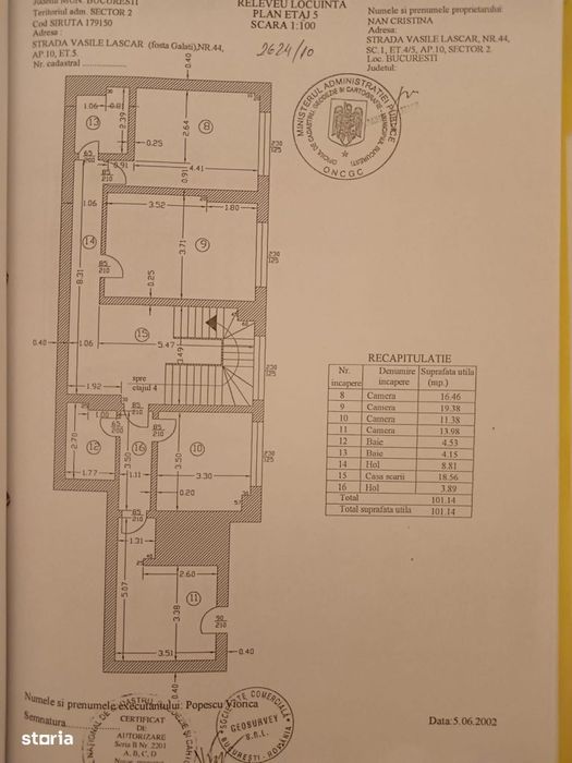 Vanzare 5 camere Batistei