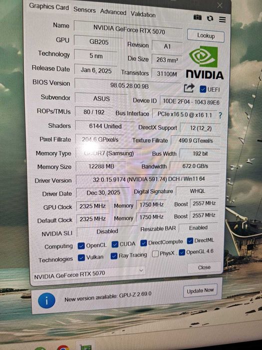 Видеокарта ASUS PRIME GEFORCE  RTX 5070 OC Edition 12gb