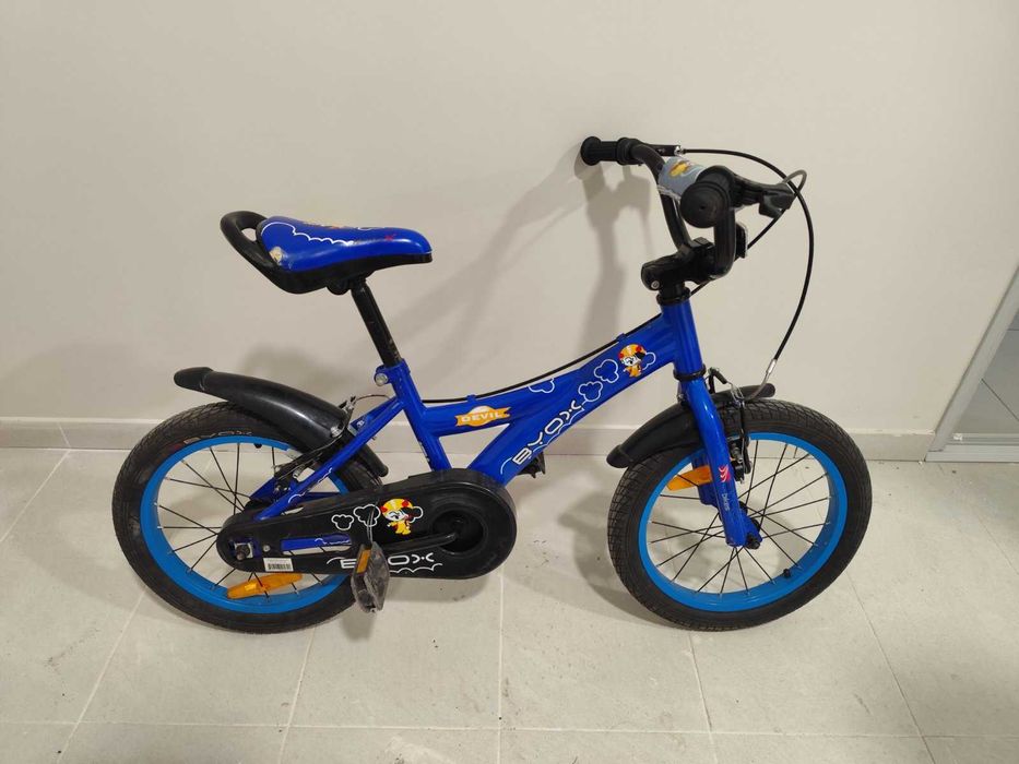 Детски велосипед Byox със спомагателни колела 16" Devil BLUE