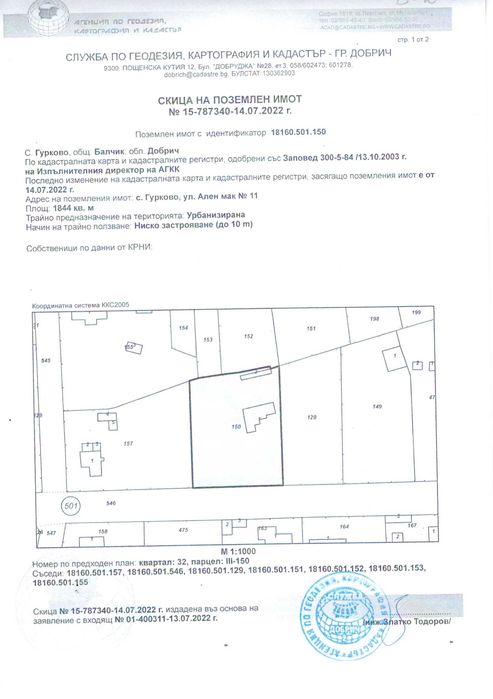 Продава се Парцел в Балчик - 1412 кв.м за 18 €/кв.м - Снимка #1