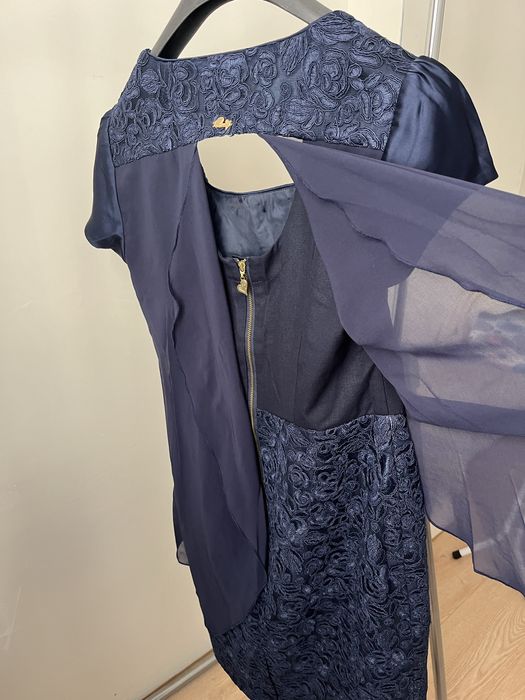 Тъмно синя официална рокля Роси