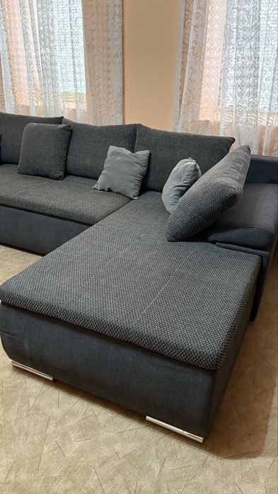 Colțar extensibil în formă de U, modular, cu ladă de depozitare