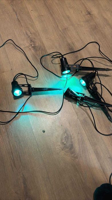 LED градинско осветление RGB – комплект 4 прожектора, 15 м