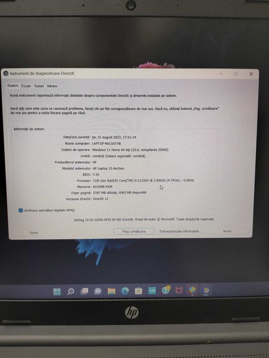 Laptop HP i3-gen 11 15.6"FHD, 8GB, SSD 256GB Zeus Amanet Rahova 20431