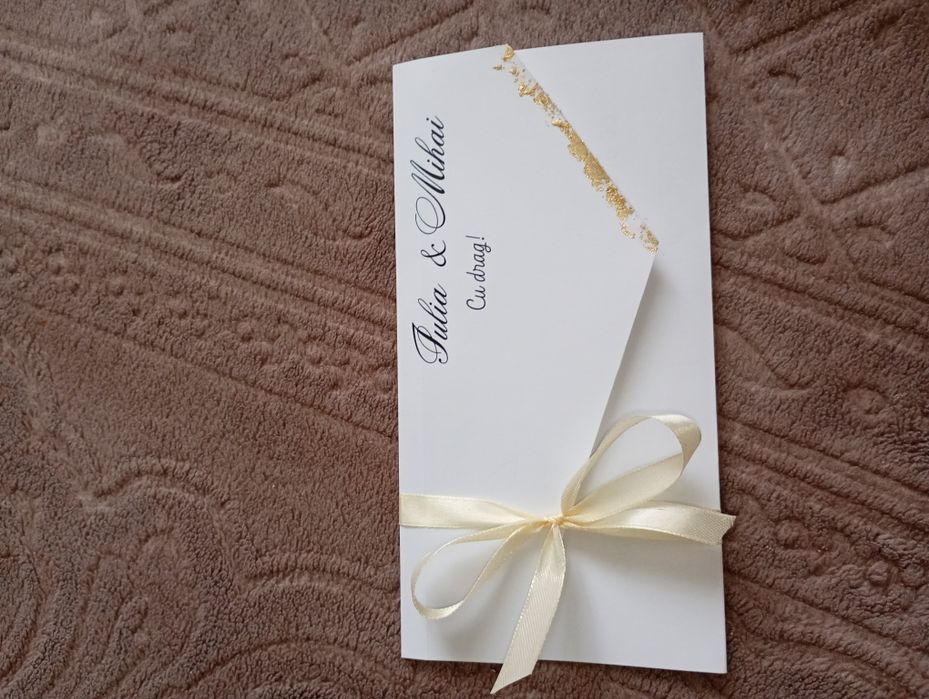 Invitații, suport verighete, plicuri, cutie dar, marturii