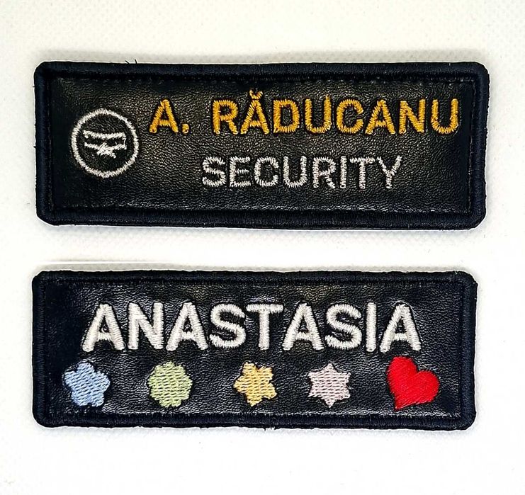Patch name tag brodat – custom (nume / logo) – velcro/termic