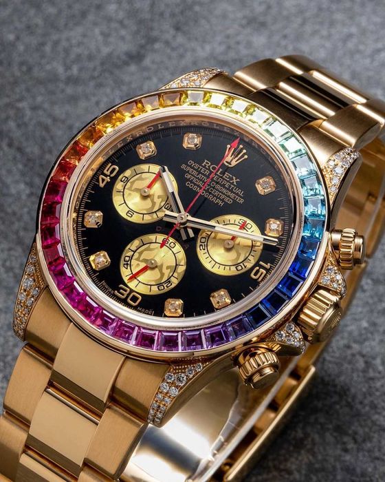 rolex daytona rainbow gold