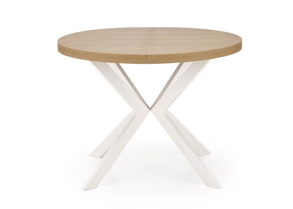 Трапезна маса Peroni златен дъб с бели крака