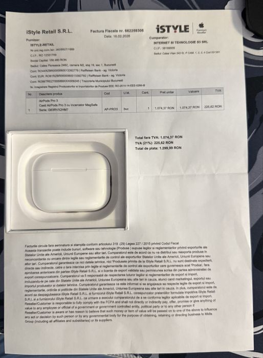 AirPods Pro 3 – originale, cu factură iStyle