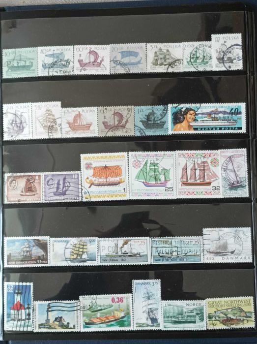 Колекции пощенски марки на теми Воден Транспорт, Транспорт и  Африка