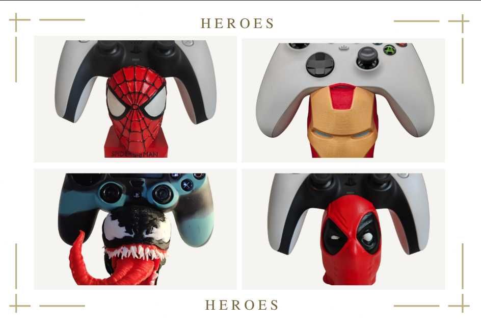 Marvel Поставка за Гейминг Контролер | Spiderman, Ironman, Deadpool, Wolverine, Venom
