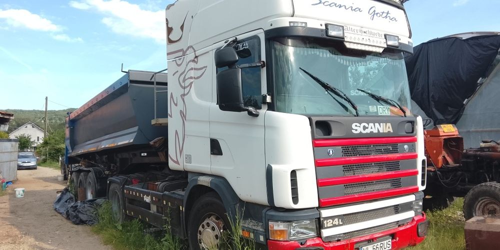 Vând sau schimb camion Scania 124L cu semiremorca basculabila Langendorf