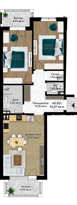 Продава се Тристаен апартамент в Пловдив, Остромила - 111 кв.м за 940 €/кв.м - Снимка #1