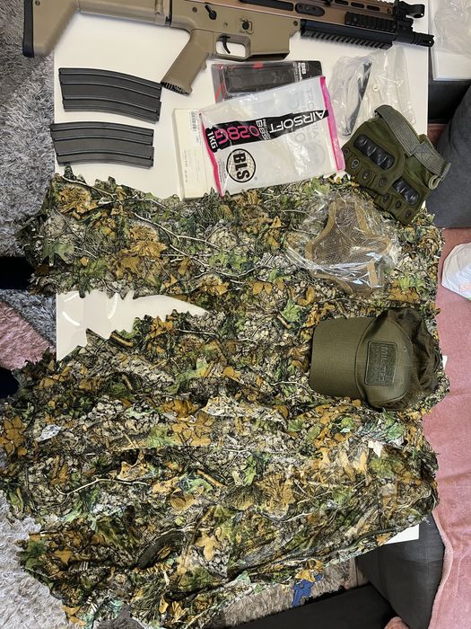 Еърсофт реплика scar и еърсофт екипировка